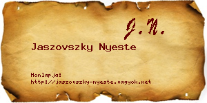 Jaszovszky Nyeste névjegykártya